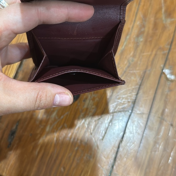 Vintage Cartier Paris Leather Compact Wallet Change Purse Burgundy and gold - Picture 10 of 11